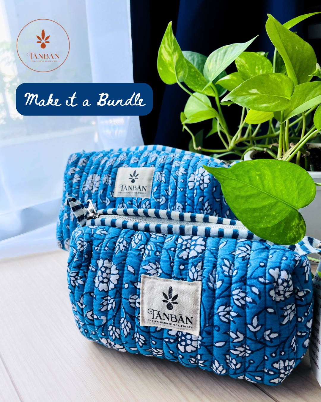 Hand Block Printed pouch - Small