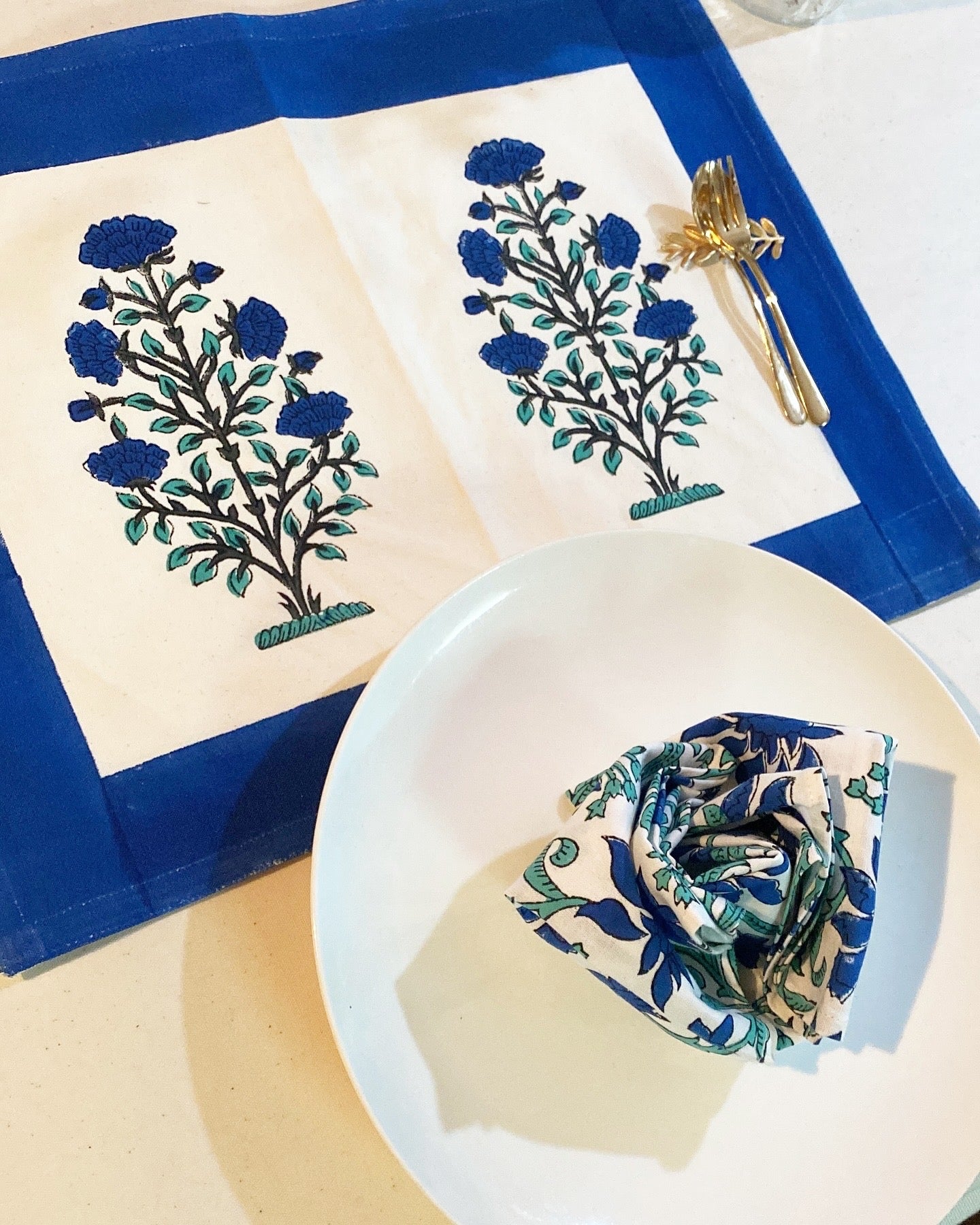Hand Block Printed Table Mats - Heritage Cotton Collection