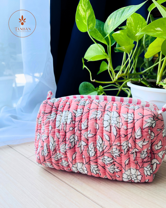 Hand Block Printed pouch - Medium