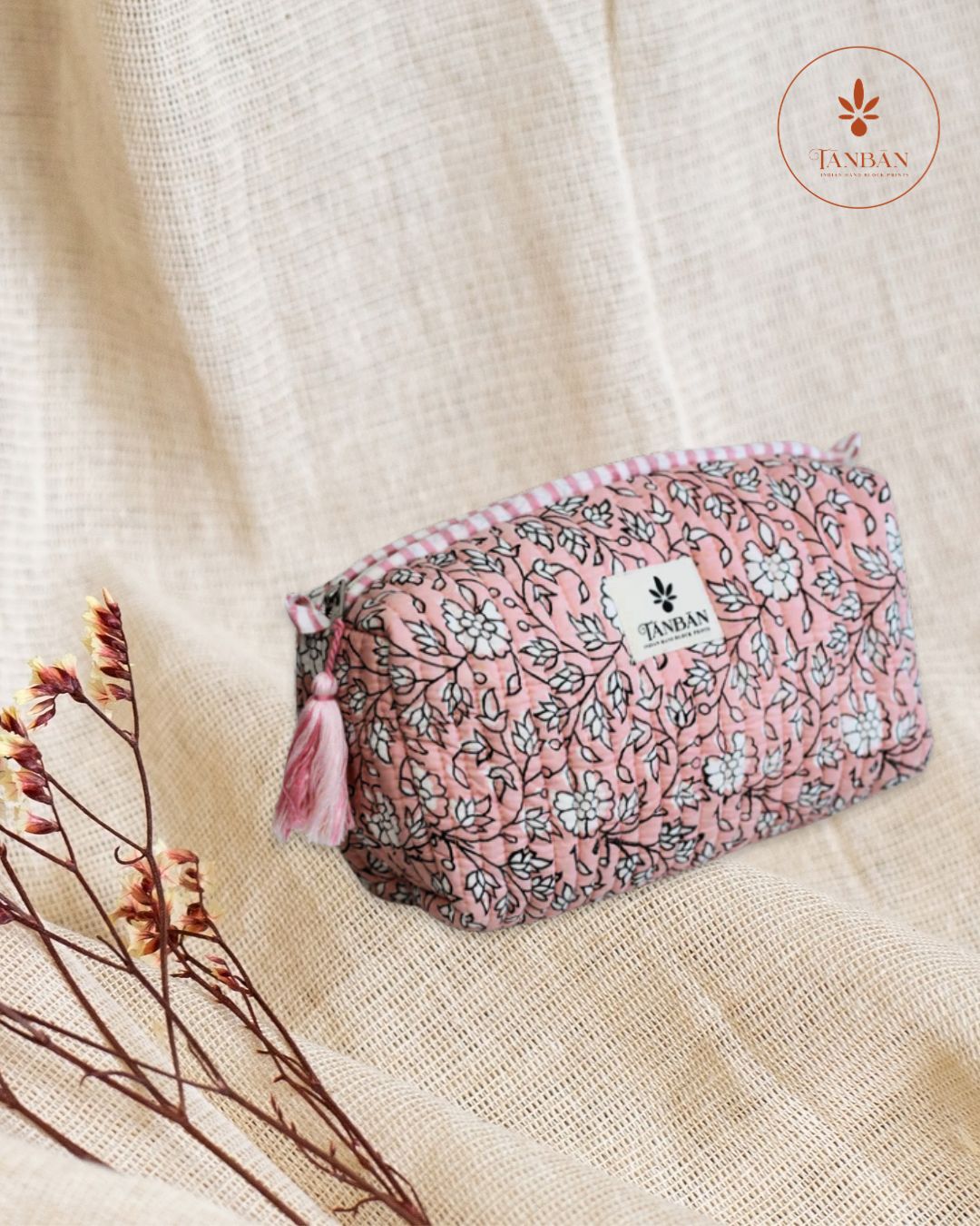 Hand Block Printed pouch - Large