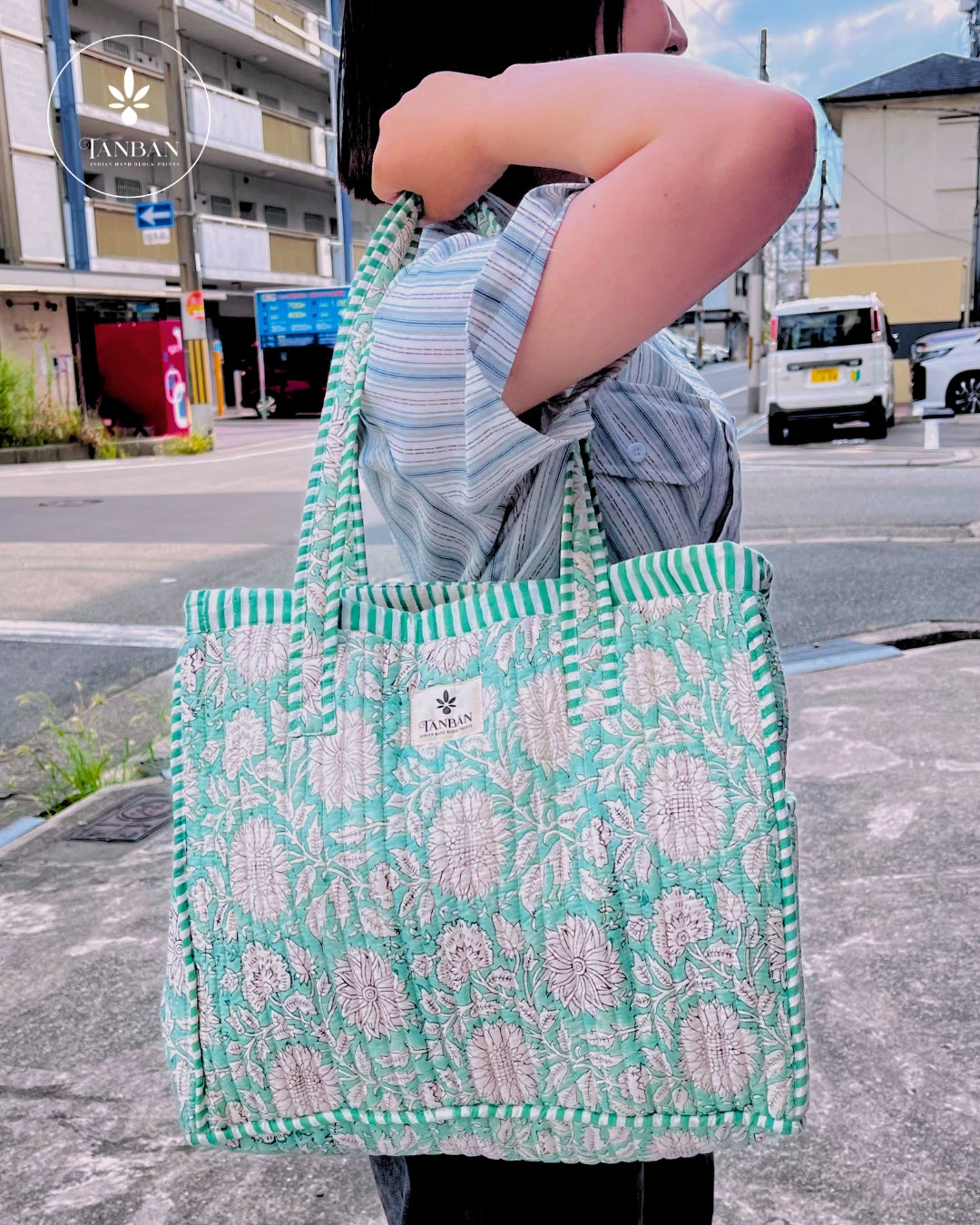 Hand Block Printed Tote bag (Large)