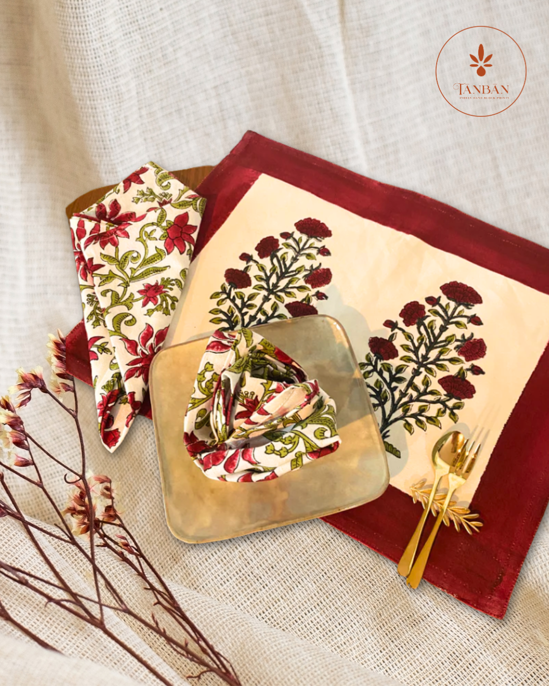 Hand Block Printed Table Napkins - Heritage Cotton Collection