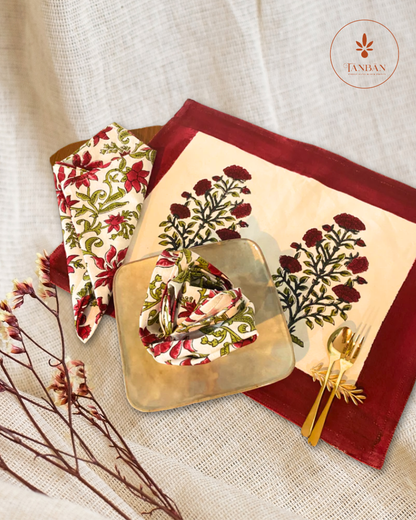 Hand Block Printed Table Napkins - Heritage Cotton Collection