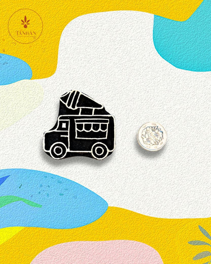 Kids Special Wooden Handcarved Blocks/Camper Van - Traditional Block Printing & Decoration