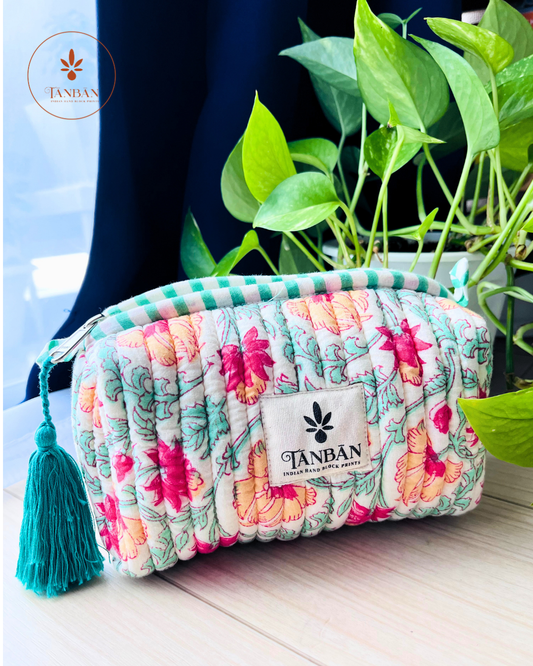 Hand Block Printed pouch - Small