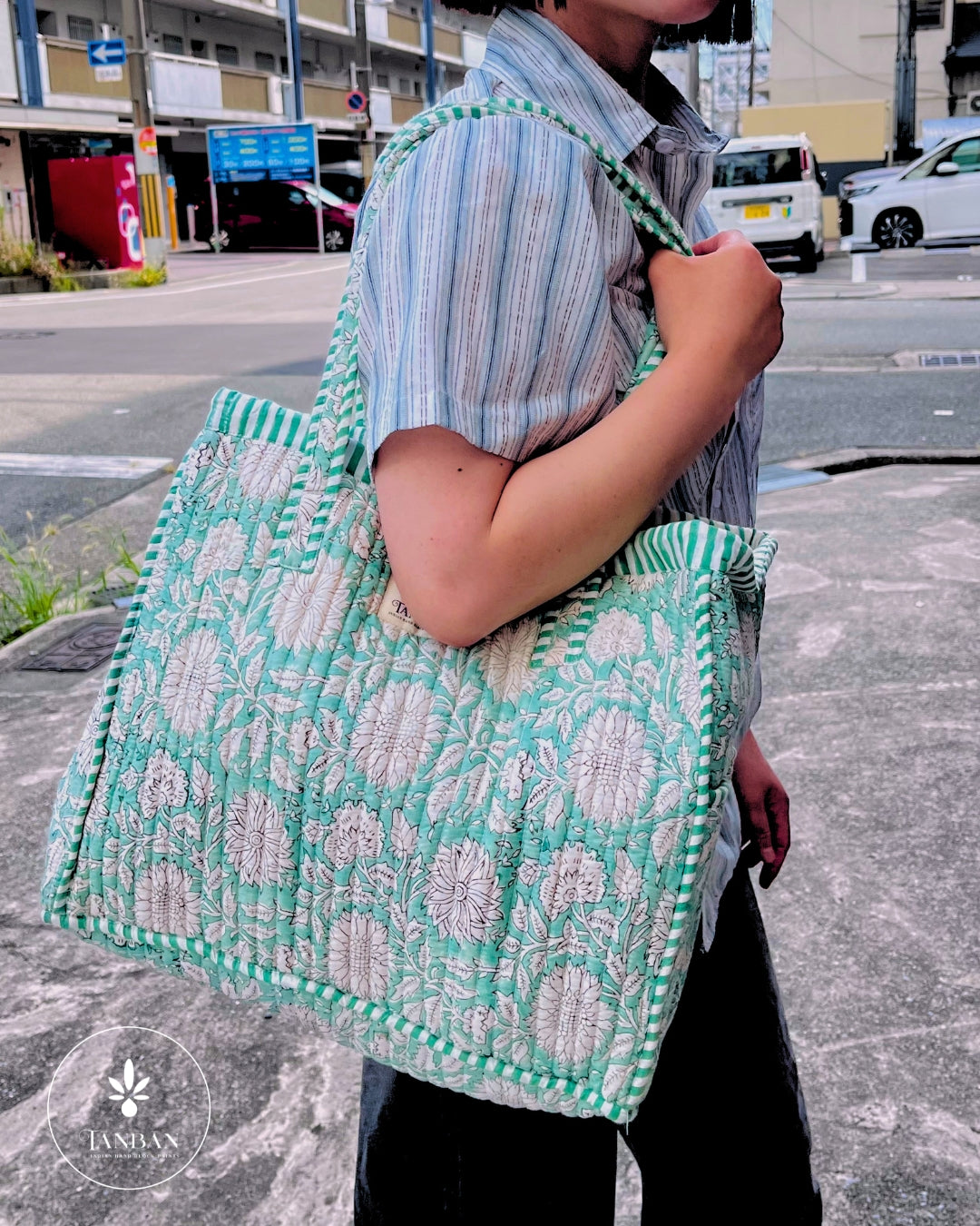 Hand Block Printed Tote bag (Large)