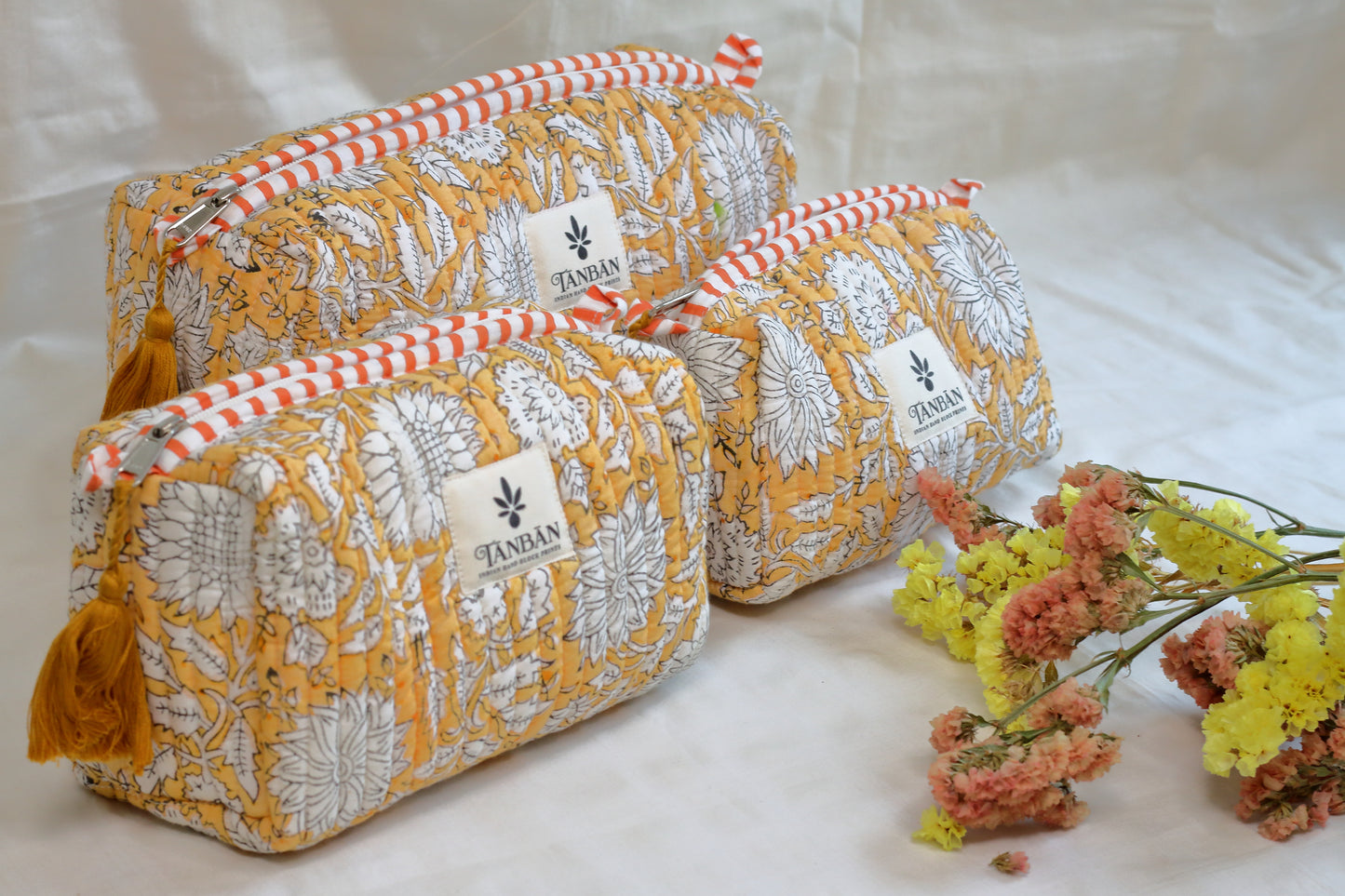 Indian Handblock print- Multipurpose Pouch (Set of 3)